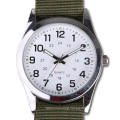 army green nylon strap quartz watch for men